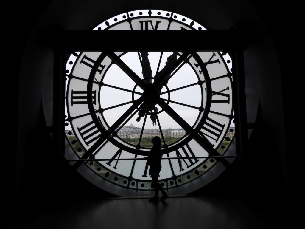 Eu no relógio do Museu D'Orsay