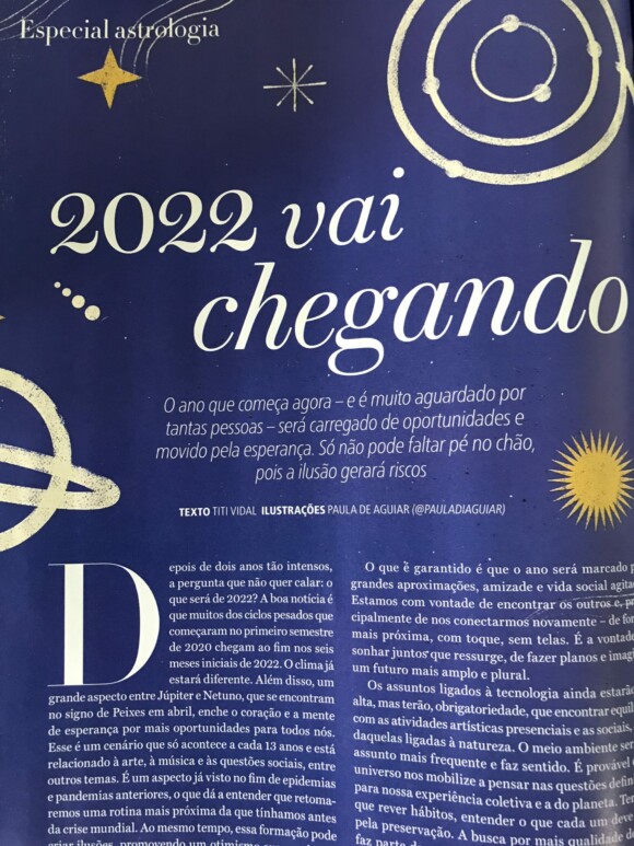 Previsões astrológicas 2022 na Revista Cláudia