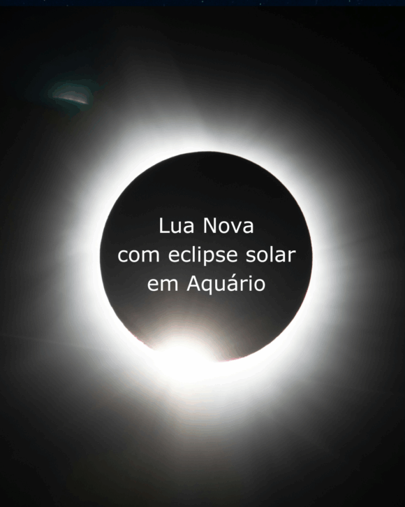 Lua Nova com Eclipse Solar em Aquário