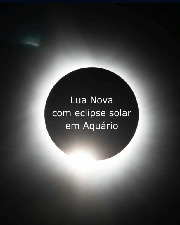 Lua Nova com Eclipse Solar em Aquário